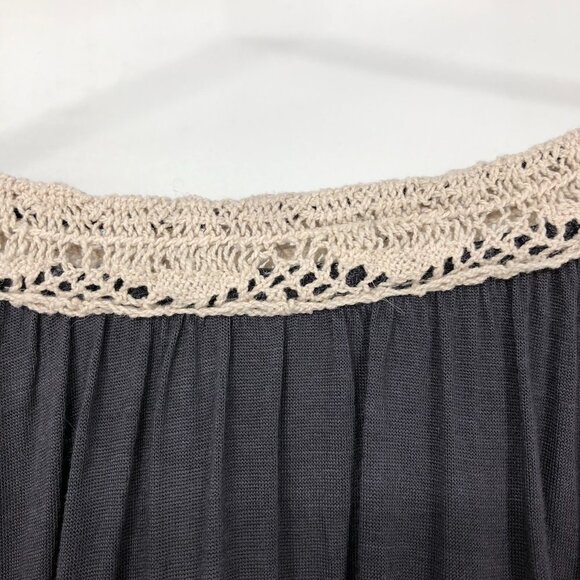 Anthropologie One  September Nightingale Tassel Blouse in grey "Carbon" XS - Picture 9 of 15